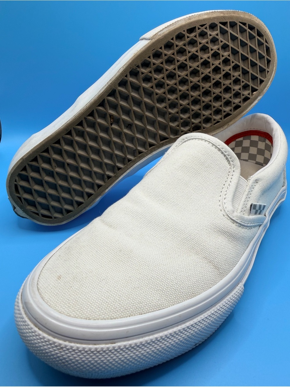 Vans White with PopCush Skateboarding Insole | Men’s 5.5